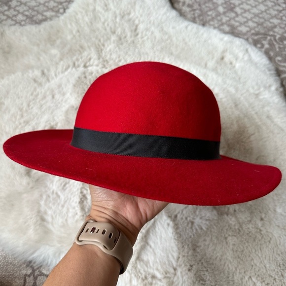 Vintage Liz Claiborne Felt Bowler Villager 100% Wool Hat Red - Picture 9 of 11